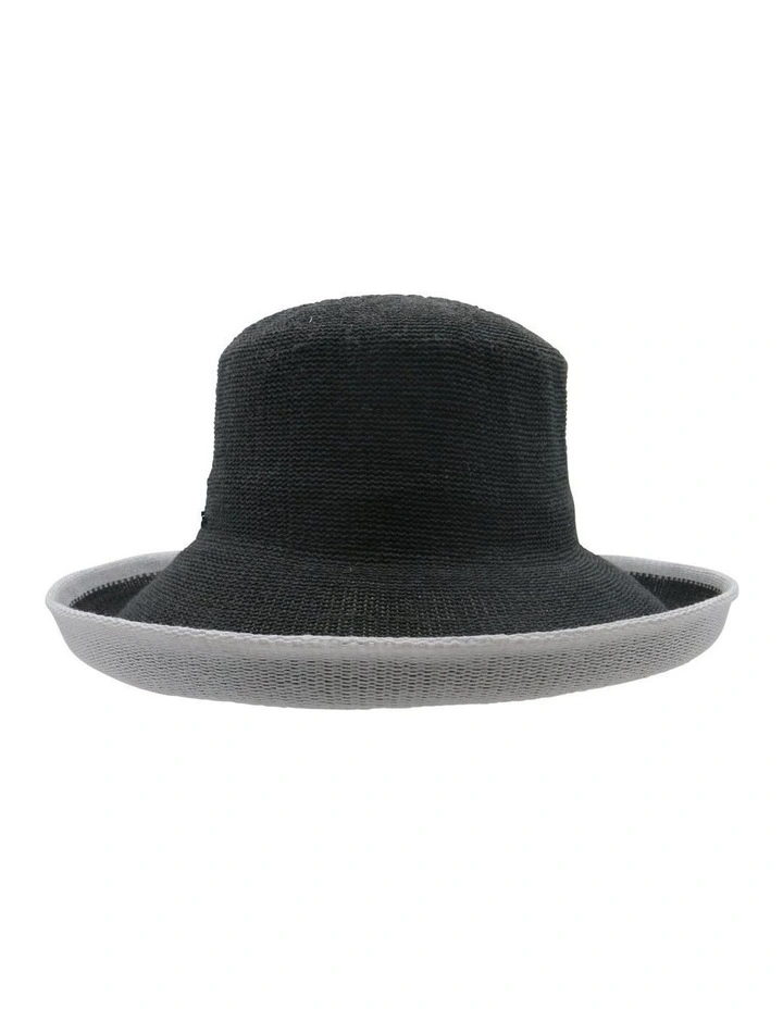 Belle Breton Hat in Charcoal/White