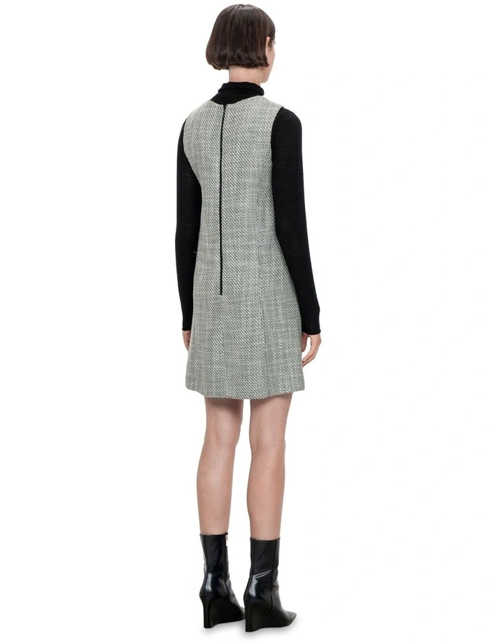 Monotone Boucle Dress in Black/White