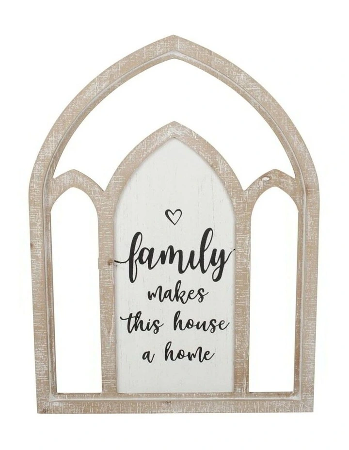 Family Makes Home Sign Wall Art in Multi