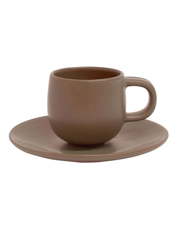 Hue Truffle Espresso Cup & Saucer in Taupe