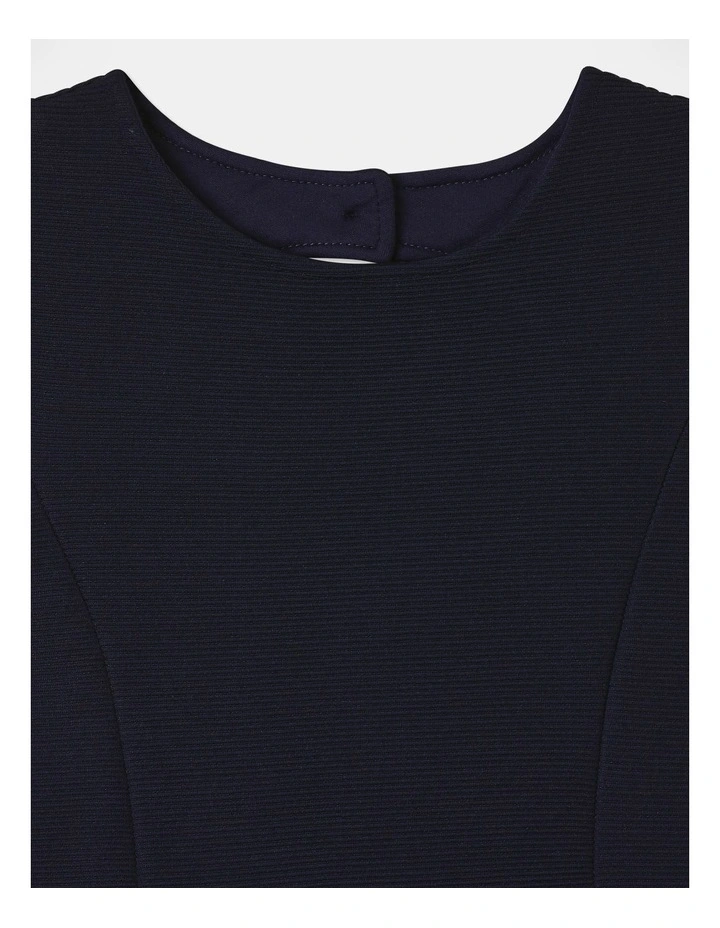 Ottoman Stripe Dress In Navy