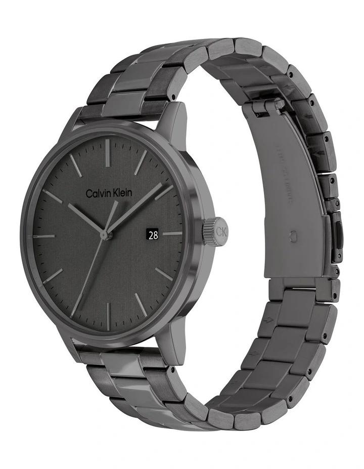 Linked Bracelet For Him Ionic Plated Grey Steel Watch 25200054