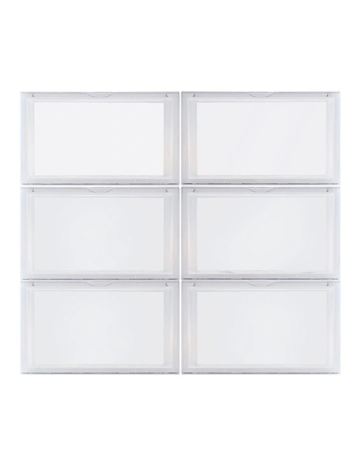 Shoe Storage Box 6 Pack in Clear