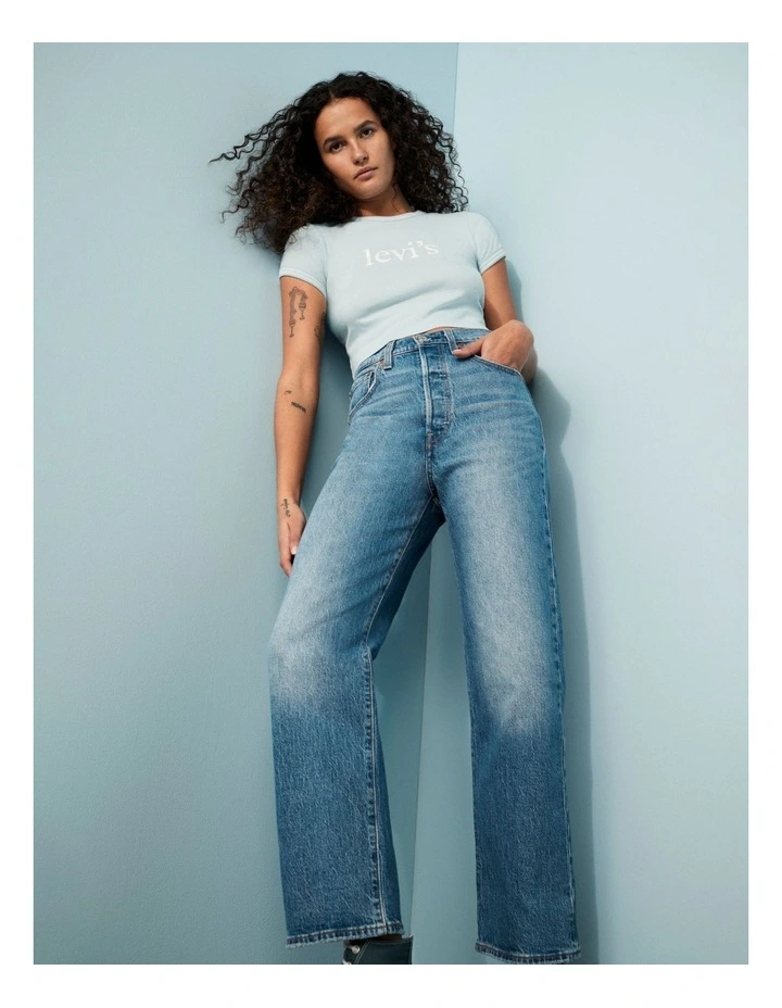 Ribcage Straight Ankle Jeans in Dance Around