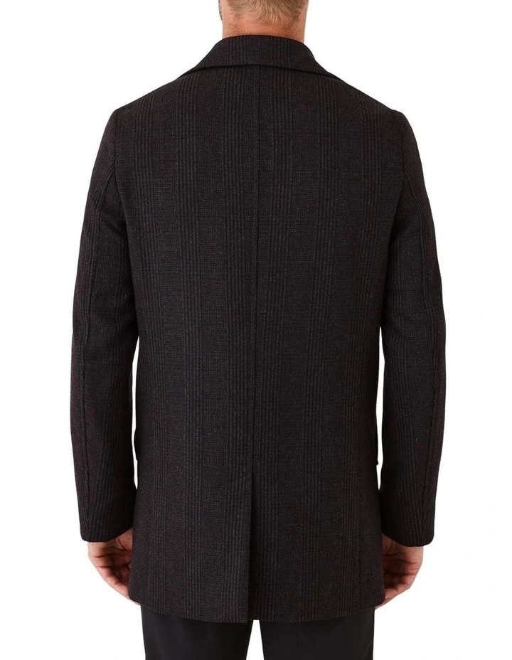 Mercury Slim Fit Overcoat in Burgundy