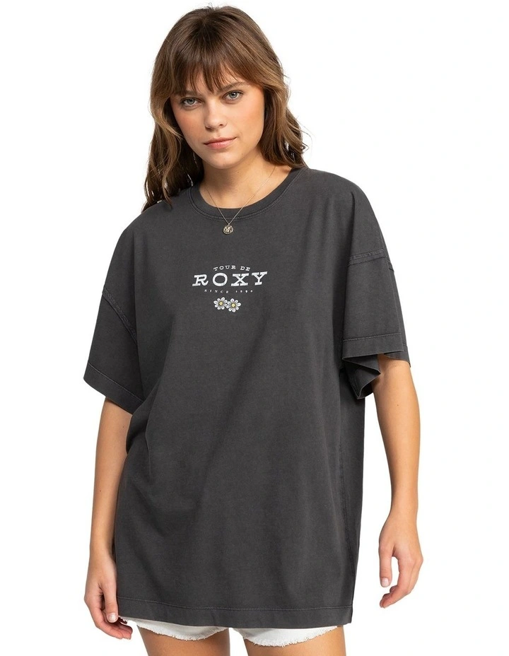 A Oversized Short Sleeve Sun Sweater T-shirt in Phantom
