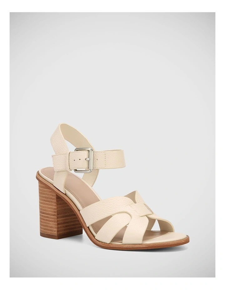 Fliss Leather Sandal in Ivory
