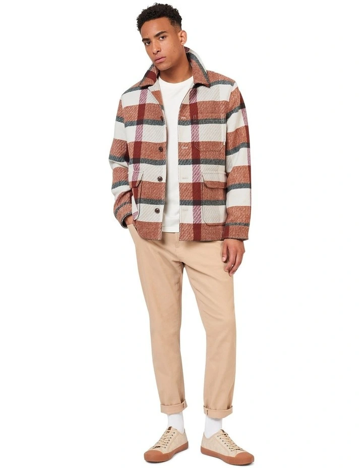 Plaid Workers Jacket in Orange