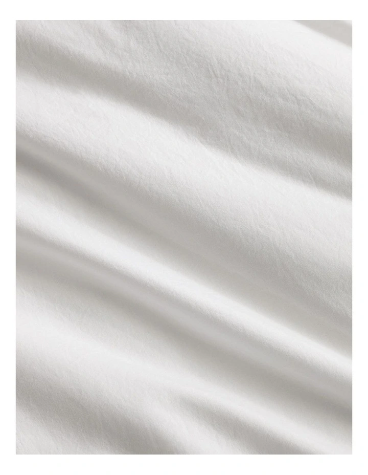 Bayley Washed Percale Quilt Cover Set in White