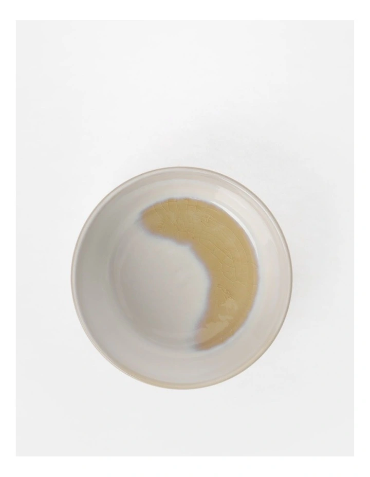 Moon White Soup Bowl Reactive Glaze in White/Yellow