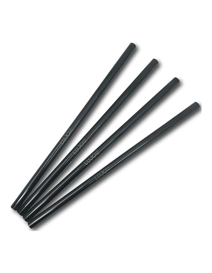 Short Straight Cocktail Straws in Black