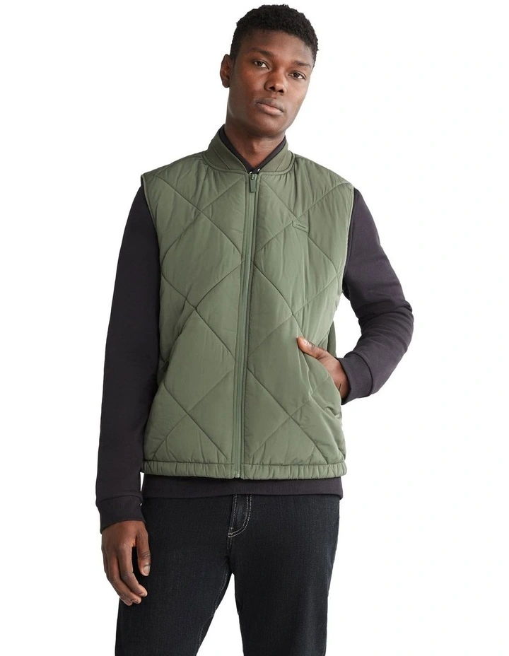 Signature Quilt Vest in Green