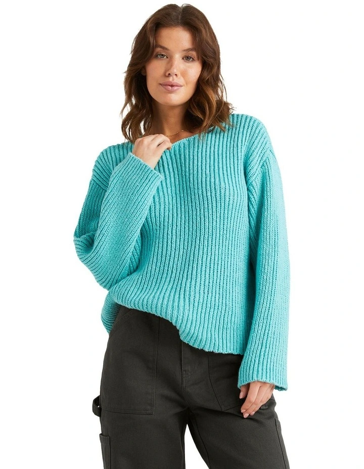 Moon Wave 2 Sweater in Bright Lagoon