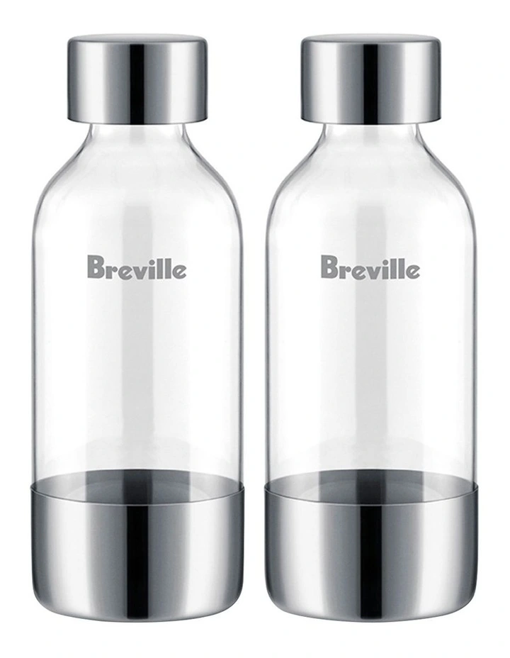 The InFizz Bottles 0.6L 2 Pack in Brushed Stainless Steele