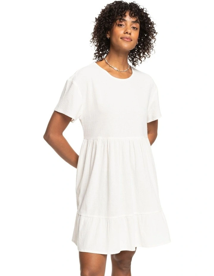New Destiny Short Sleeve Dress in Snow White