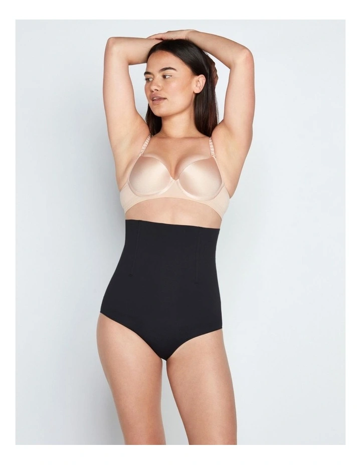 Medium Control High Waisted Brief in Black