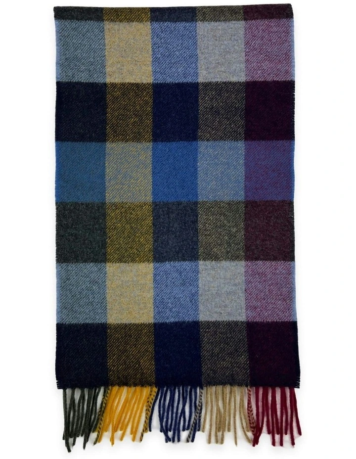 Yorn Check Scarf in Blue