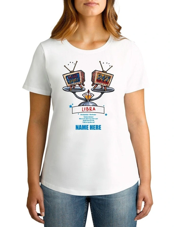Women's Zodiac Libra Personalised Cotton T Shirt
