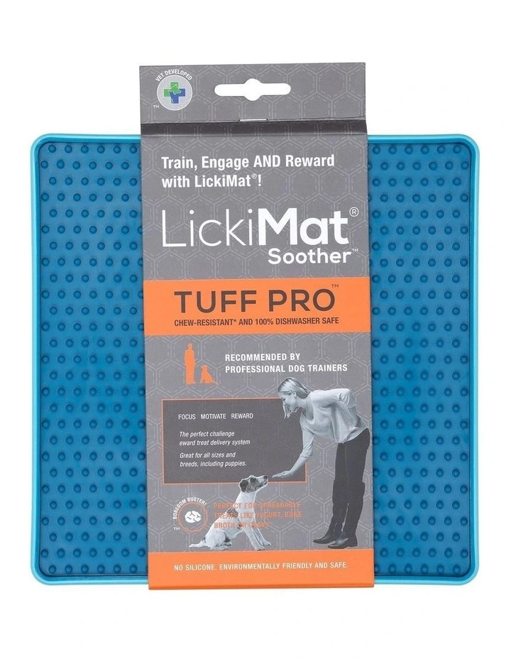Soother PRO Tuff Slow Food Licking Mat for Dogs in Blue