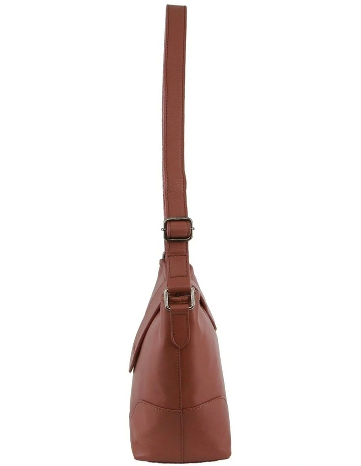 Leather Crossbody Bag in Rose