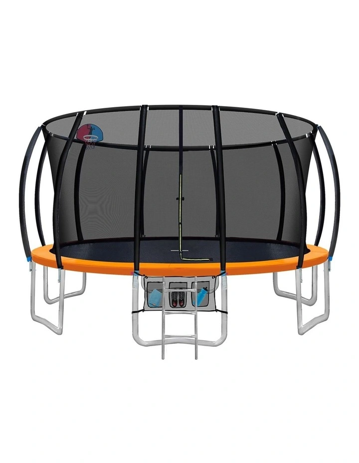 16FT Round Trampoline With Basketball Hop In Orange