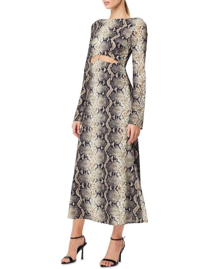 Sly Long Sleeve Maxi Dress in Serpent