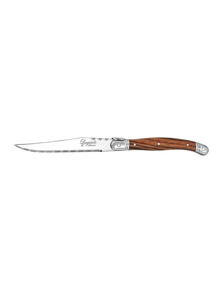 Stainless Steel Steak Knife Set 12 Pack 23.5cm in Brown