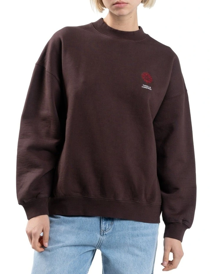 Natural Occurrences Oversized Crew in Chocolate Plum