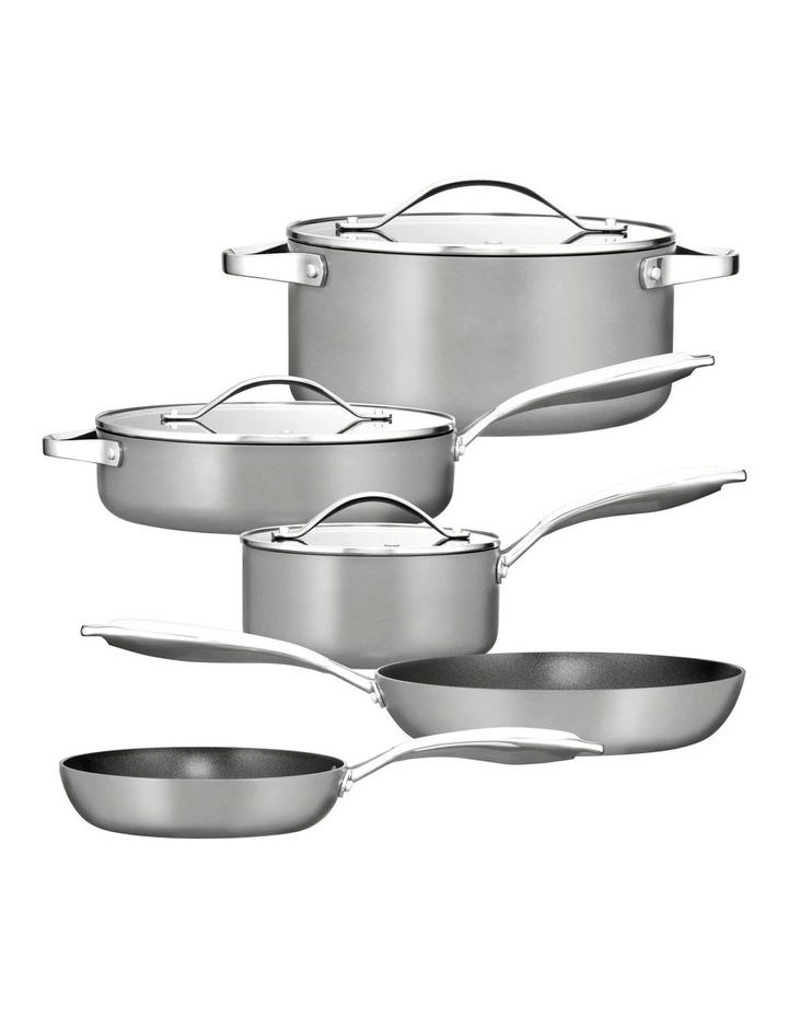Non-Stick 5 Piece Cookset Steel Grey