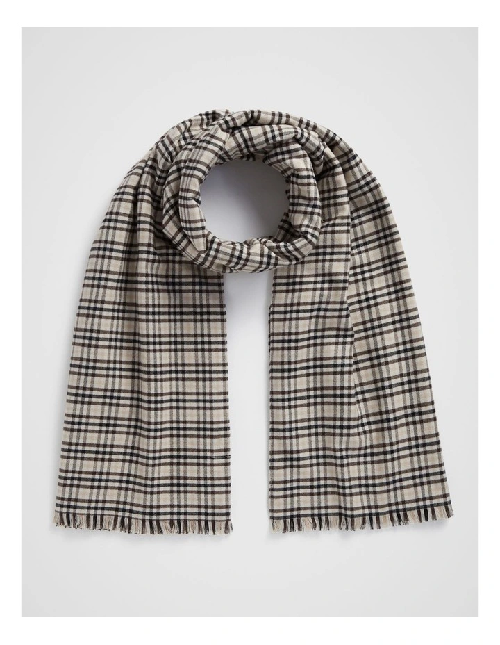 Mini Check Scarf in Espresso Multi