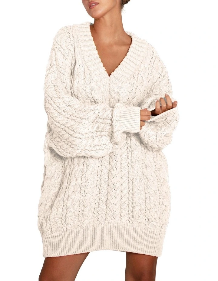 Still The One Chunky Oversize Knit Jumper in Cream