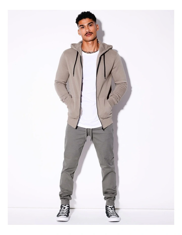 Mitchell Zip Thru Hoodie in Brown