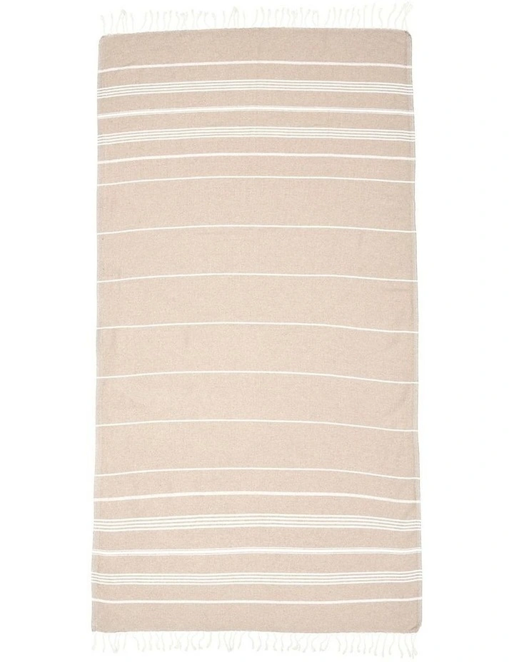 Thin Turkish Towel in Pale Brown