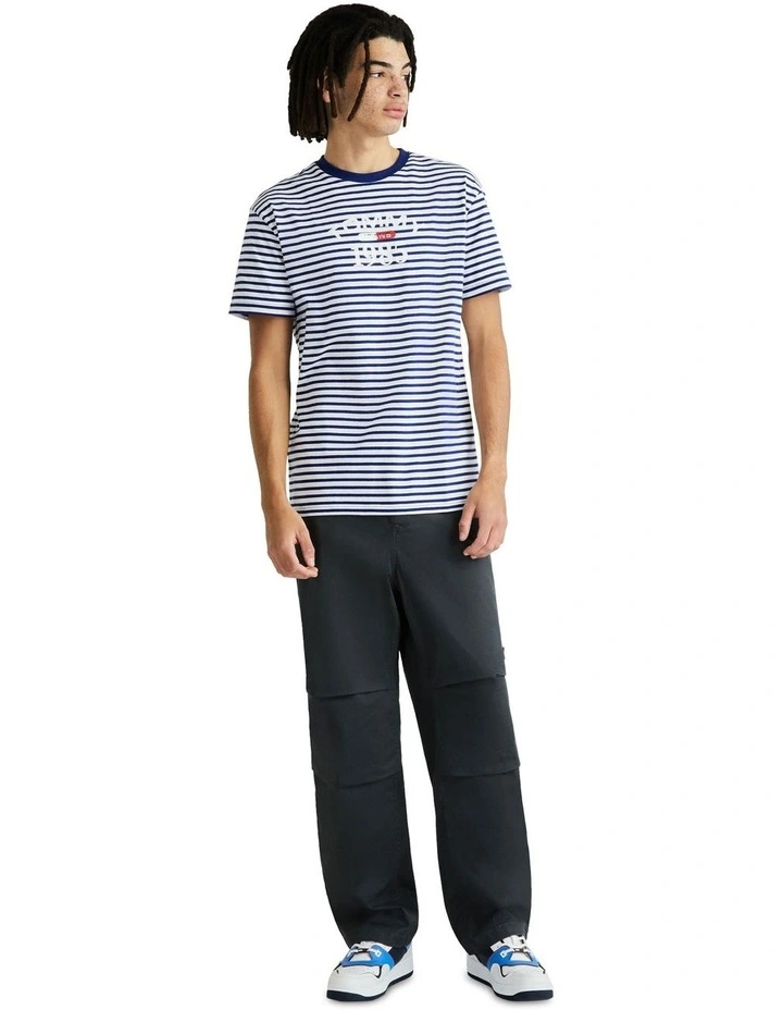 Classic Graphic Stripe Tee in Blue