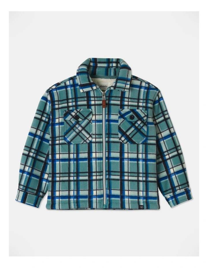 Polar Fleece Shacket in Teal