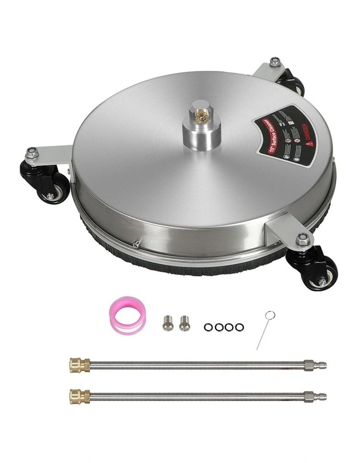 27600 kPa Pressure Washer Surface Cleaner With 3 Wheels Stainless in Silver