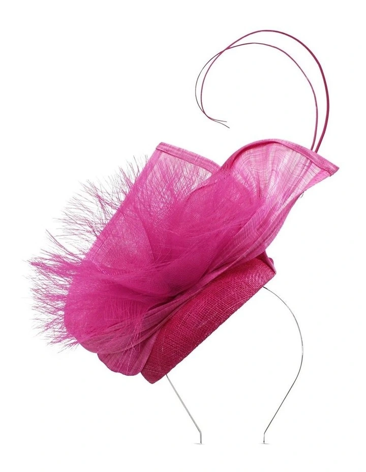 Rubi Fascinator in Hot Pink