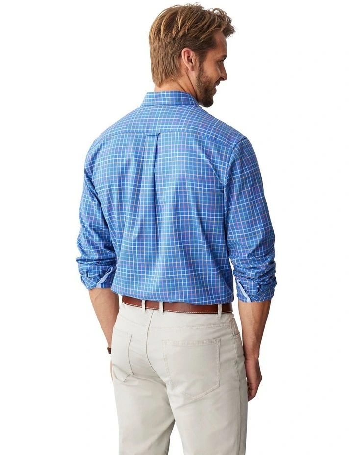 Easy Care Oxford Check Shirt in Blue Melange