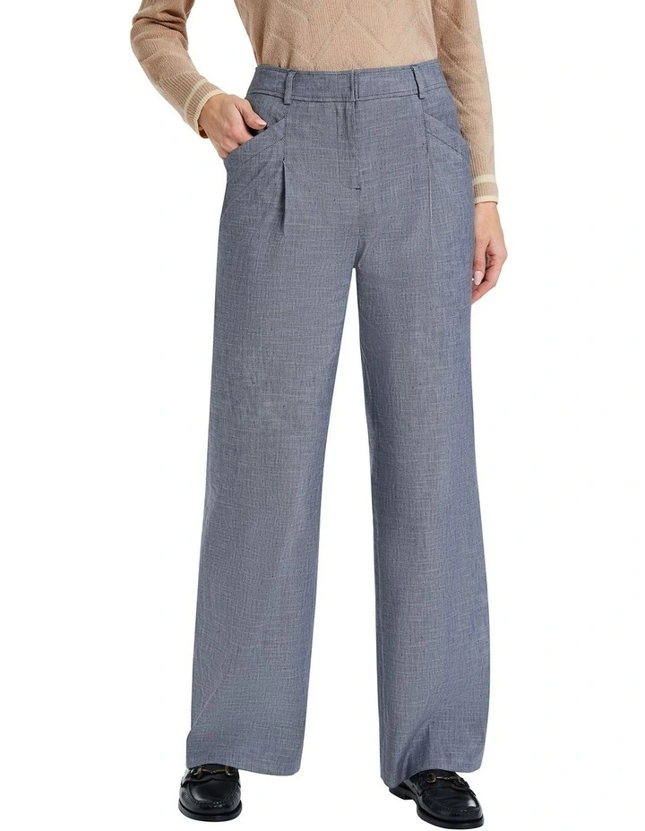 Malabar Linen Blend Pant in Chambray