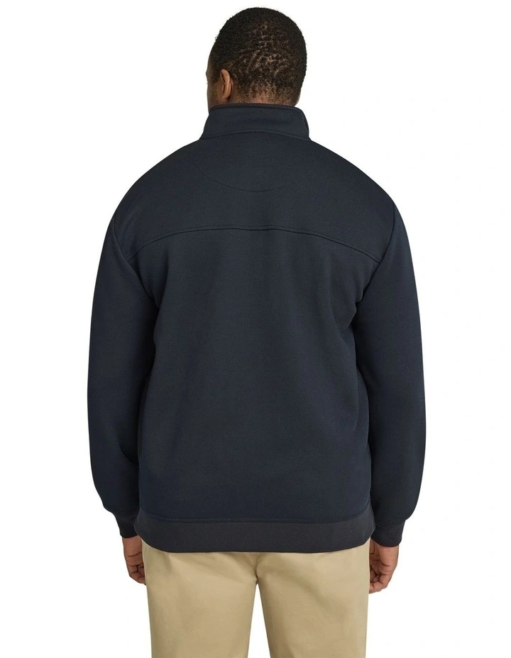 Simeon Textured Zip Thru in Navy