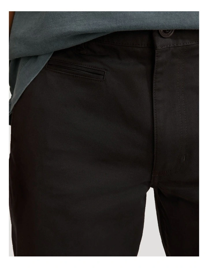 Verified Australian Cotton Standard Fit Stretch Chino in Jet Black