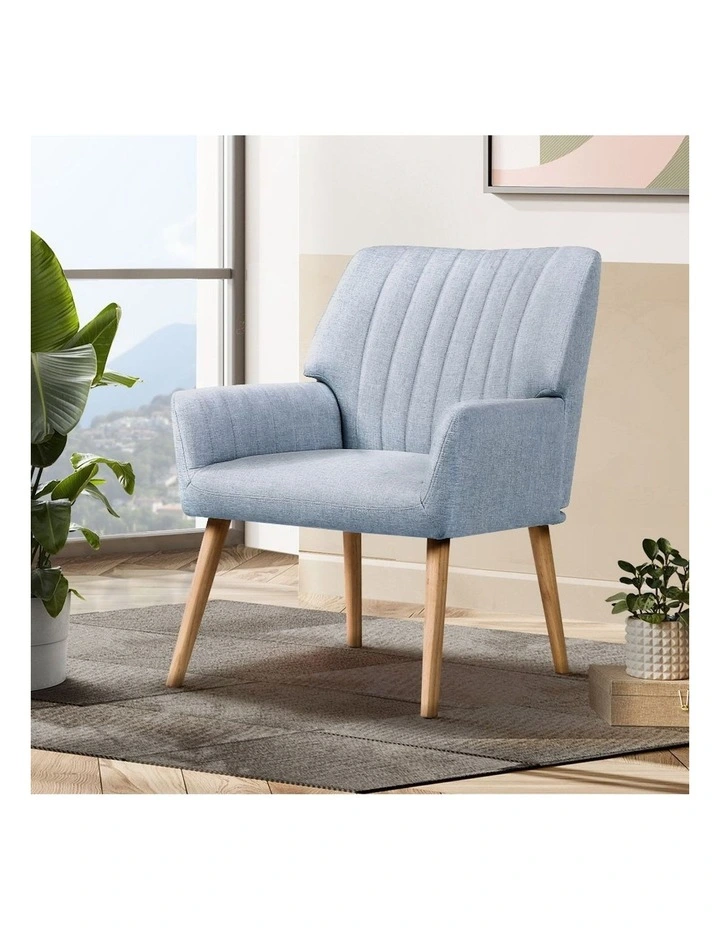 Sebastini Armchair Fabric in Blue Grey