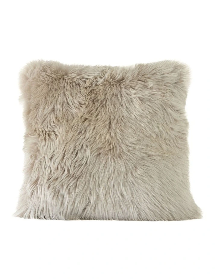 New Zealand Sheepskin Cushion Cover 45x45cm in Stone