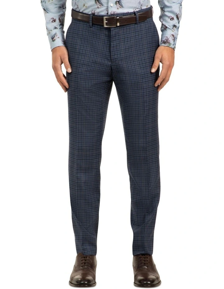 Blue Slim Fit Caper Trousers FGJ607