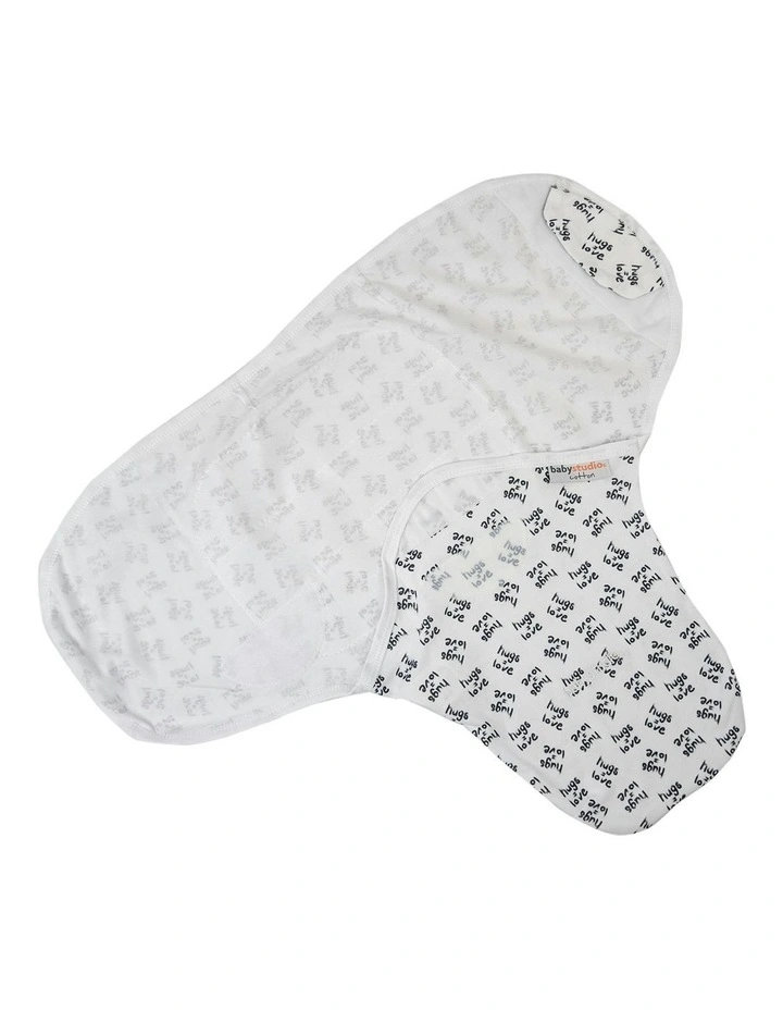 Cotton Swaddle Pouch Small (0-3Months) in Hugs Equals Love