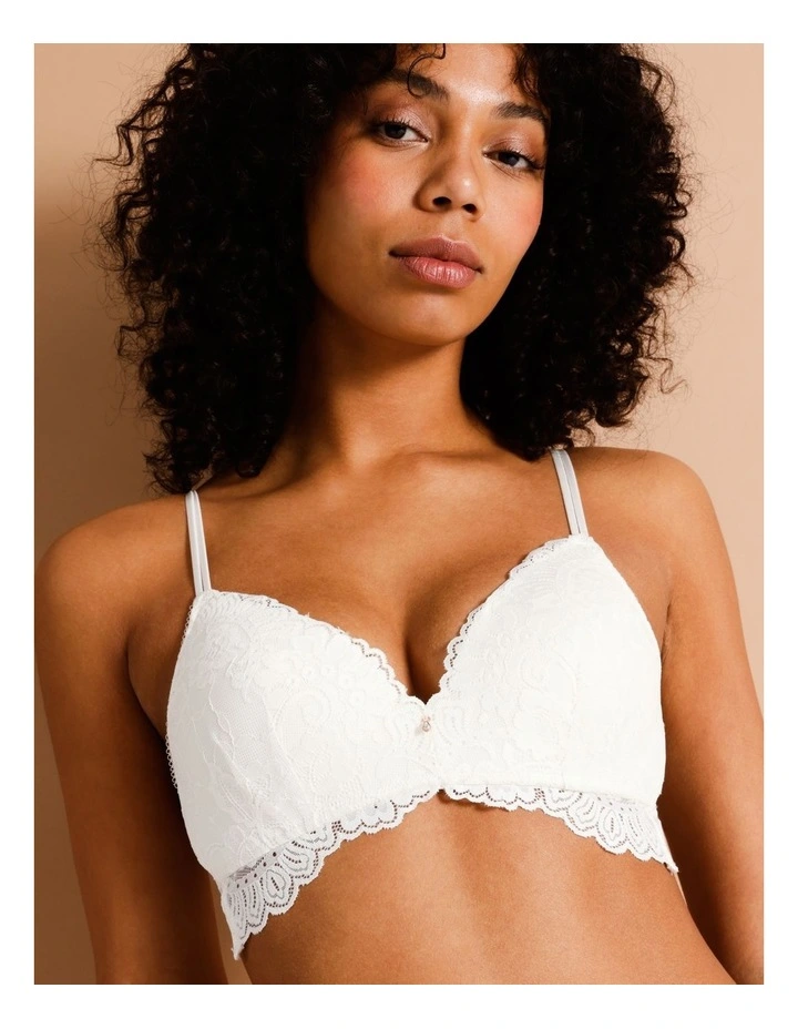 Lace Wirefree Contour Bra in Snow White