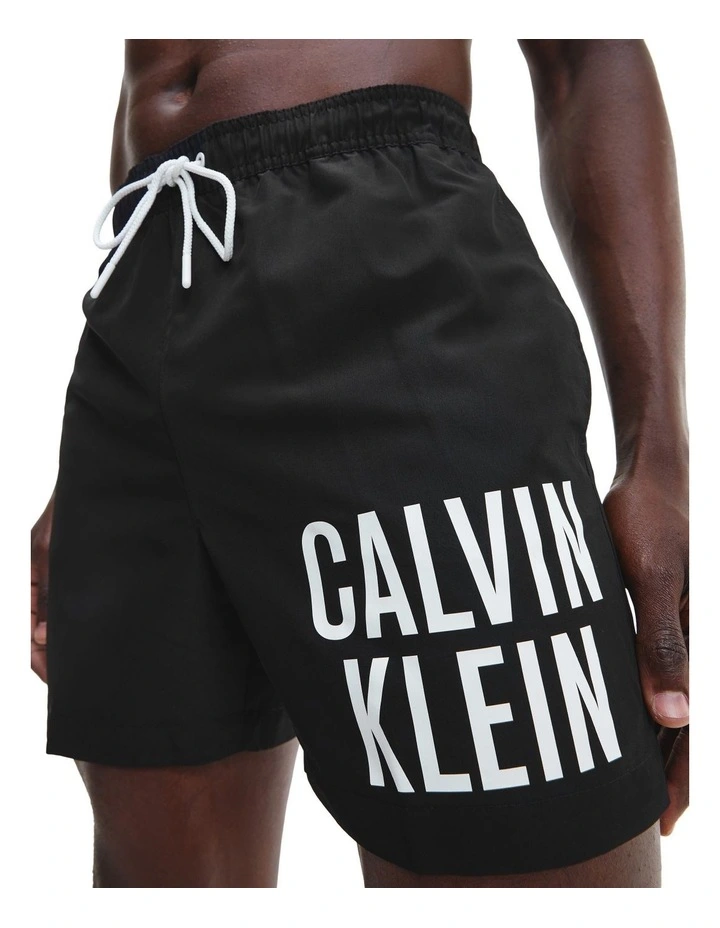 Intense Power Logo Medium Swim Short in Black