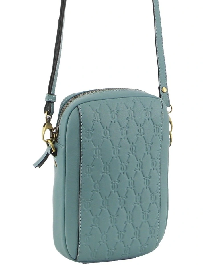 Leather Textured Design Phone Bag in Blue