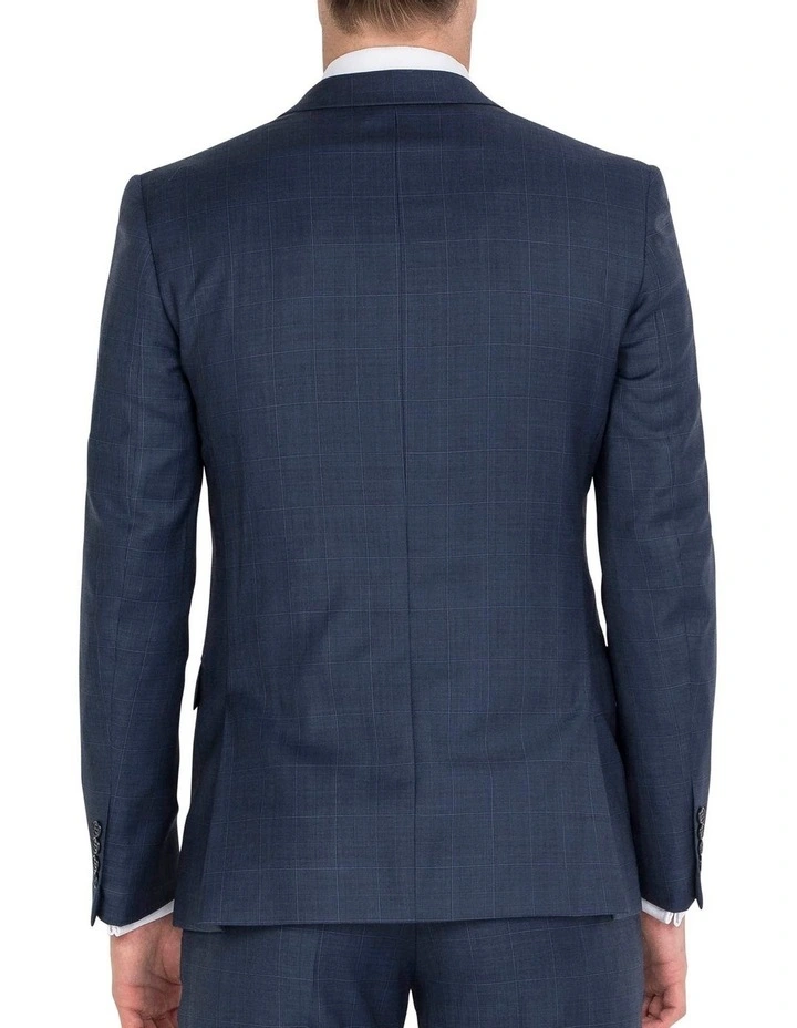 Unique Soft Blue Tonal Check Jacket Short