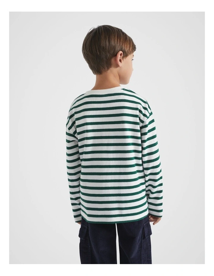 Core Rugby Pocket Tee in Ivy Stripe